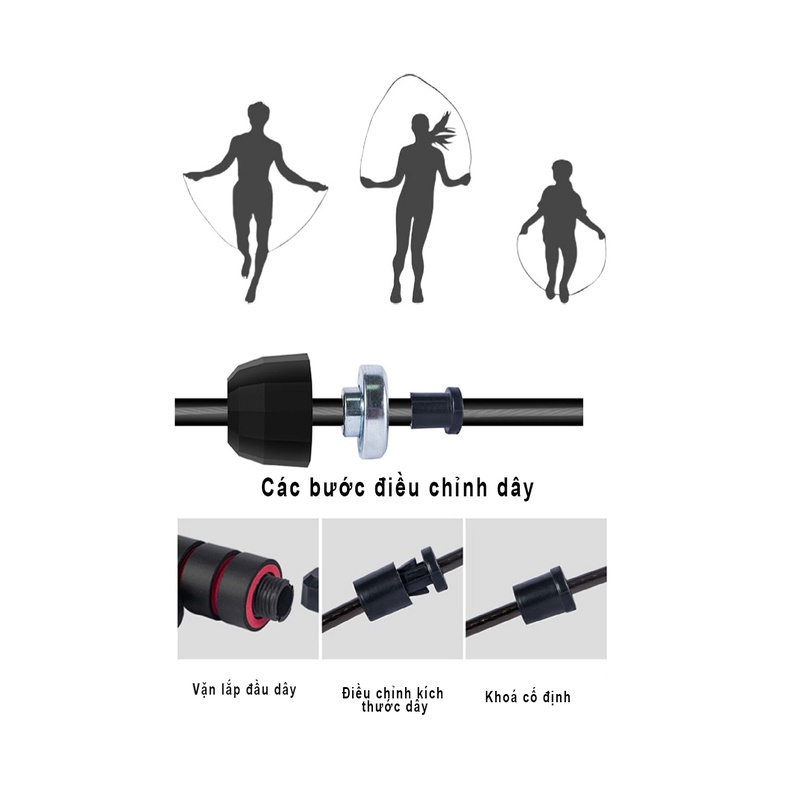 Dây nhảy thể lực đàn hồi 2.9m chính hãng , hỗ trợ luyện tập thể dục, thể thao tiện lợi tại nhà