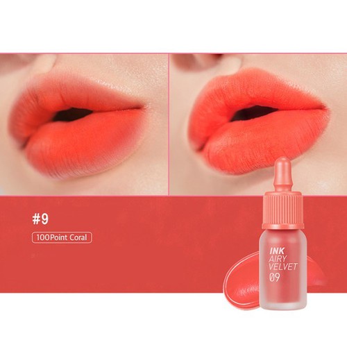 Son kem lì Peripera Ink Airy Velvet Tint No.09 100Point Coral (Màu cam mọng)