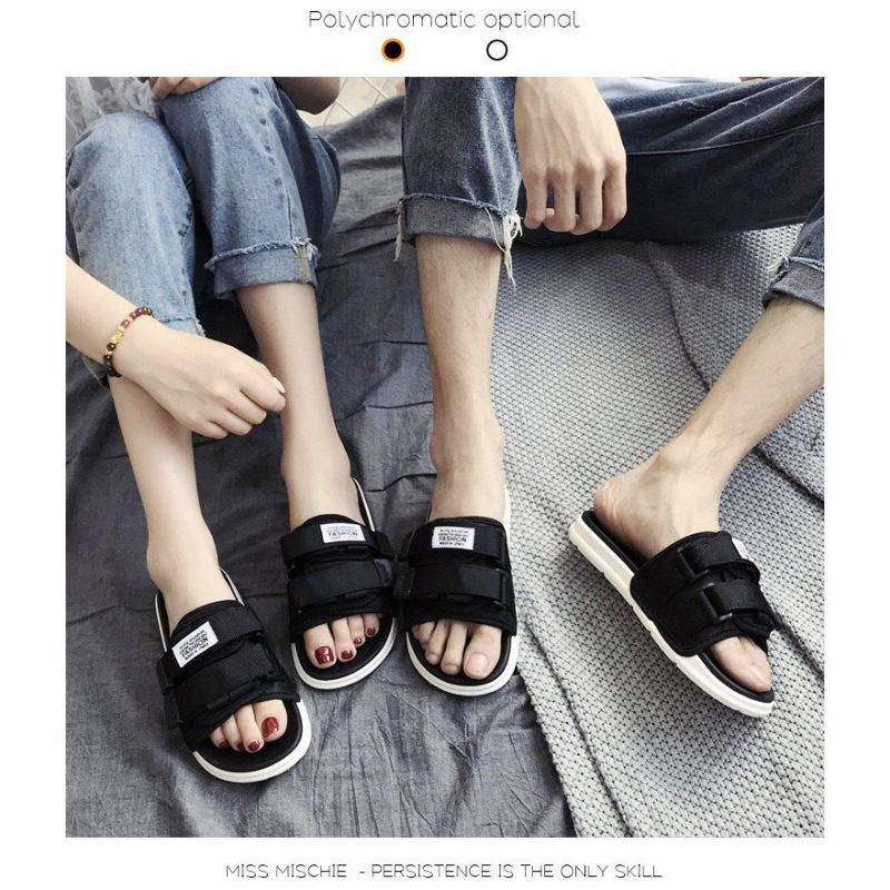 Dép quai ngang nam nữ unisex inviti Fashion quai dán mới