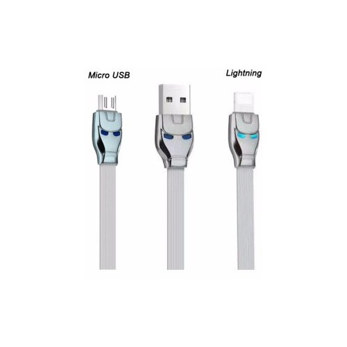 Cáp 2 Đầu Micro và Lightning Hoco U14 Steel Man