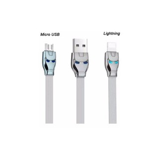 Cáp 2 đầu micro và lightning hoco u14 steel man