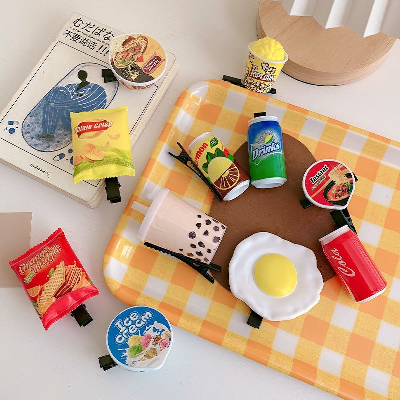 Kẹp tóc, cài tóc, hình ngộ nghĩnh, đồ chơi, bánh kẹo, snack