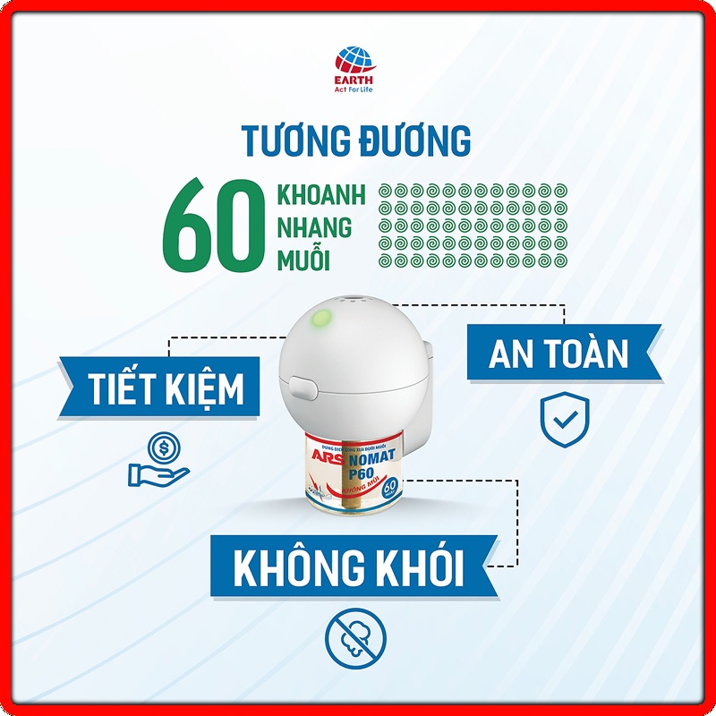 Bộ xông đuổi muỗi điện ARS Nomat kèm chai tinh dầu 45ml - Thương hiệu số 1 Nhật Bản
