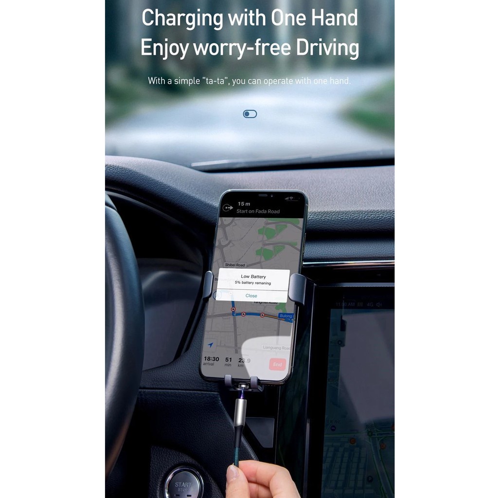 Cáp sạc hít nam châm Baseus Zinc Magnetic Cable Kit 3in1 gồm 3 đầu M+L+C hỗ trợ sạc nhanh 2A/1.5A dài 1m/2m