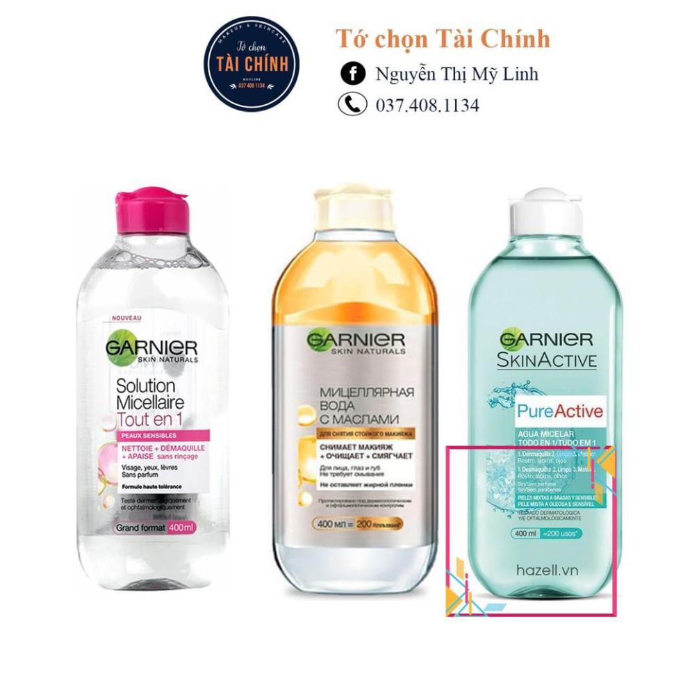 Nước tẩy trang Garnier Micellar - Hàng Pháp 3 màu