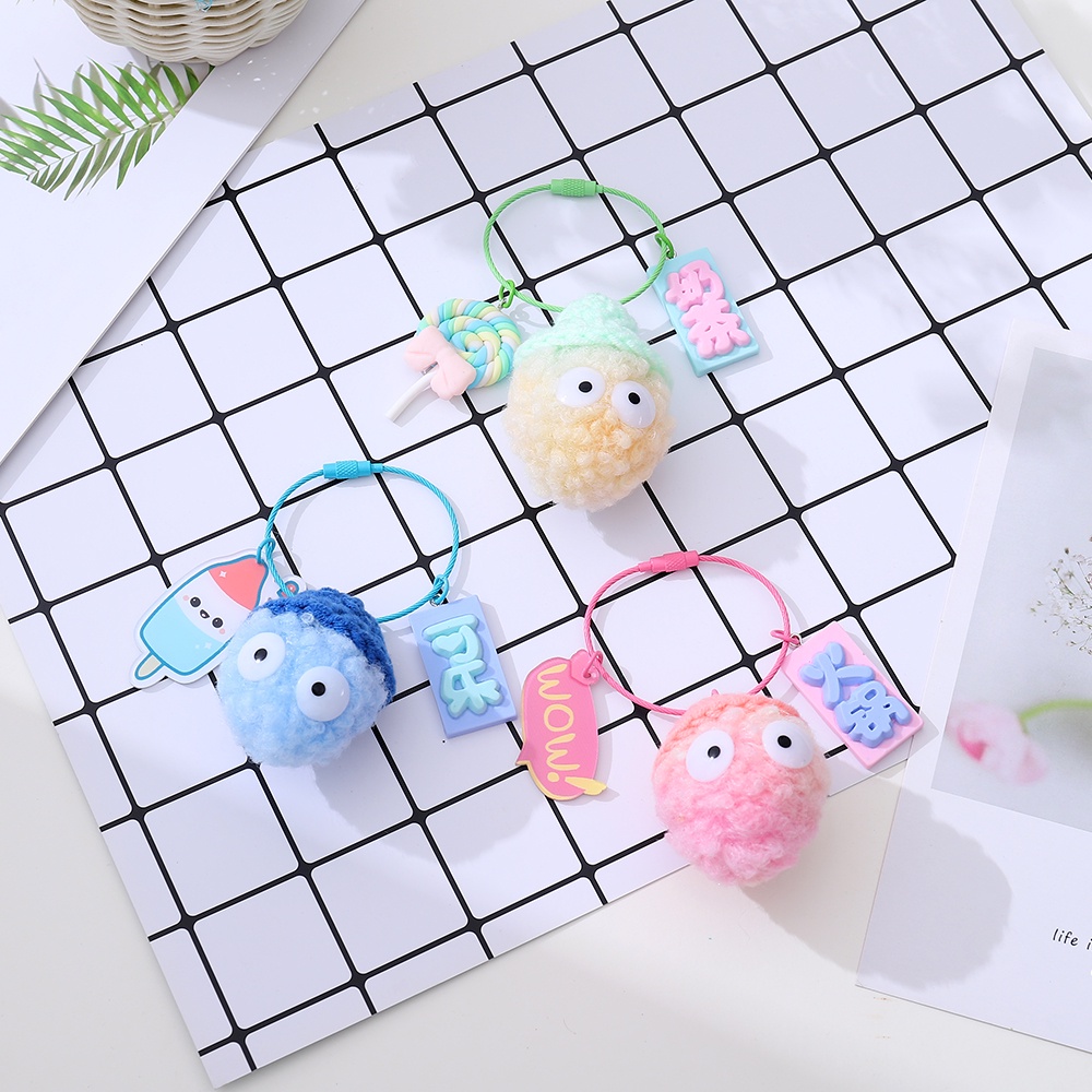 1 Móc Khóa Bóng Lông Nhiều Màu Sắc Dễ Thương