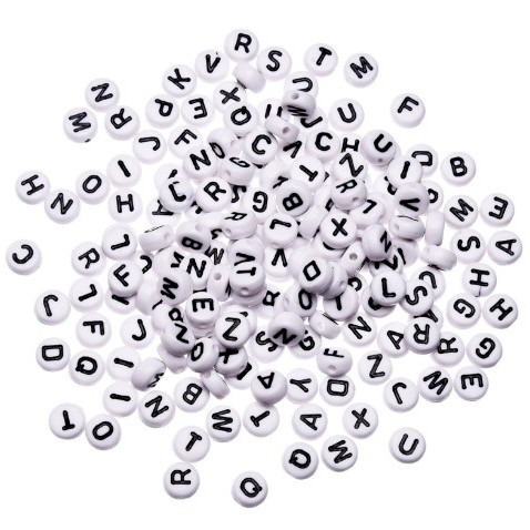 Set 100 hạt chữ cái từ A-Z 4*7mm dùng làm trang sức thủ công