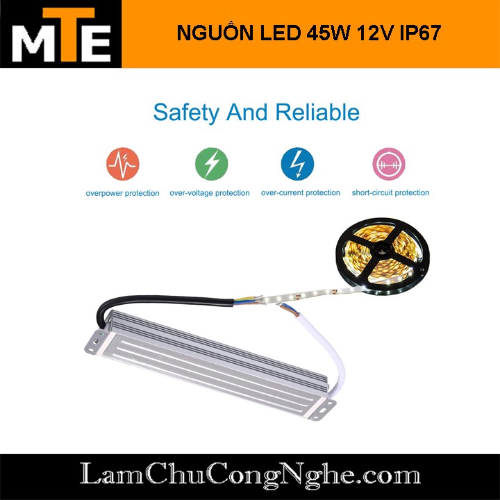 Nguồn led 12V 45W chống nước sử dụng cho led gương ...