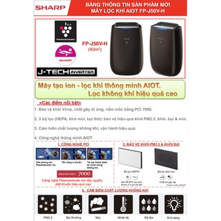 MÁY LỌC KHÔNG KHÍ SHARP FP-J50V-H