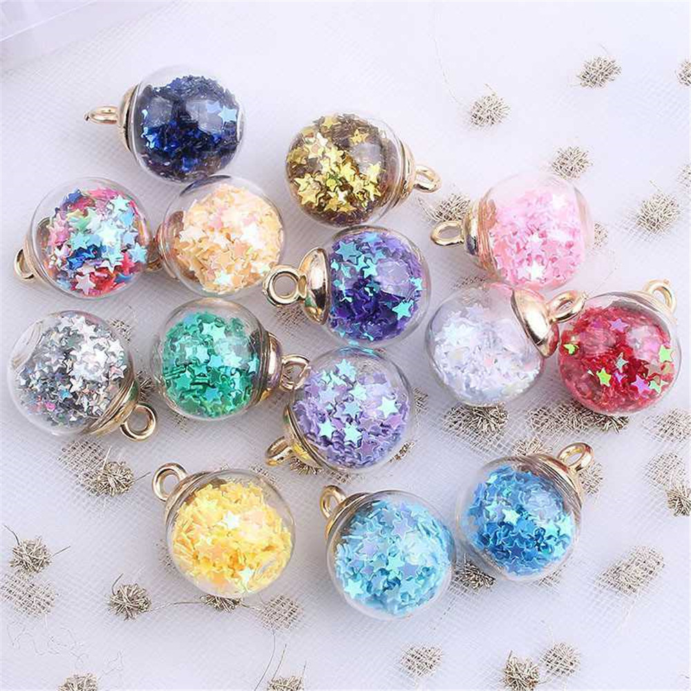 CHARMS Set 20 Quả Cầu Thủy Tinh Trong Suốt Nhiều Màu Sắc Dùng Làm Trang Sức Thủ Công