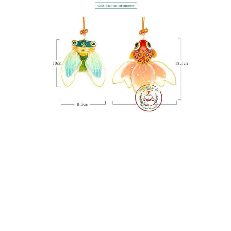 Bộ kit Gói Dụng Cụ Tự Thêu Tay Thủ Công đầy đủ Nguyên Liệu - Túi thơm DIY Handmade Cá và Ve - Bách hóa Na Na