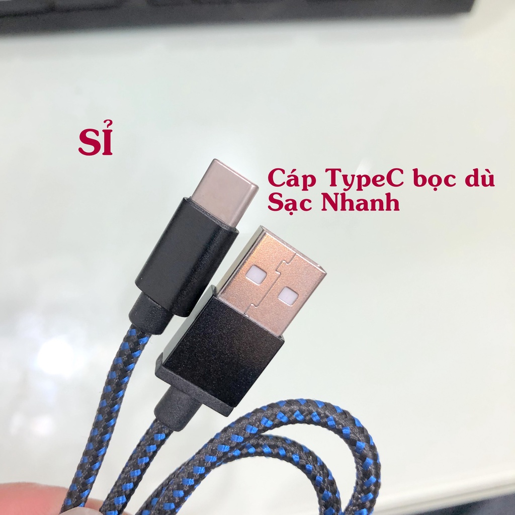 Sỉ cáp sạc Type-C bọc dù, dây sạc dài 1m hỗ trợ sạc nhanh cho các dòng samsung, oppo, vivo, loa đài - KLH