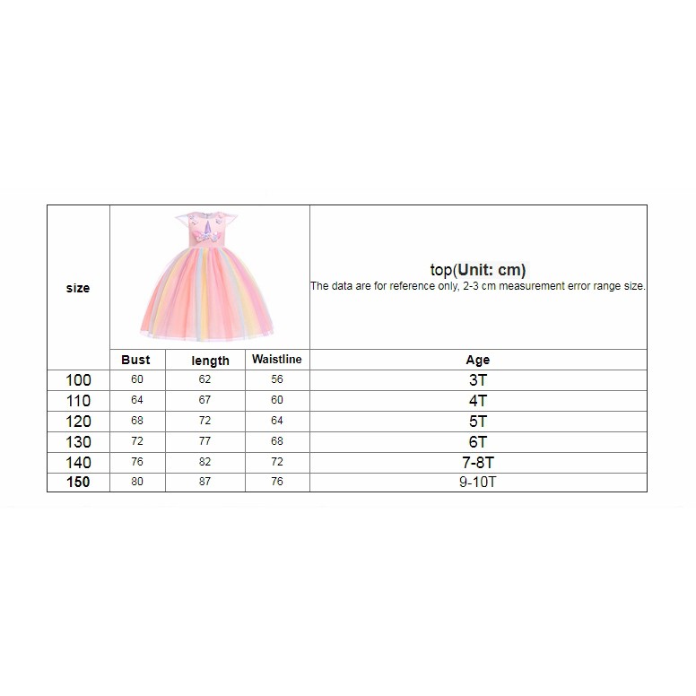 Đầm xòe vải lưới thiết kế kỳ lân hoạt hình phong cách công chúa dành cho bé gái