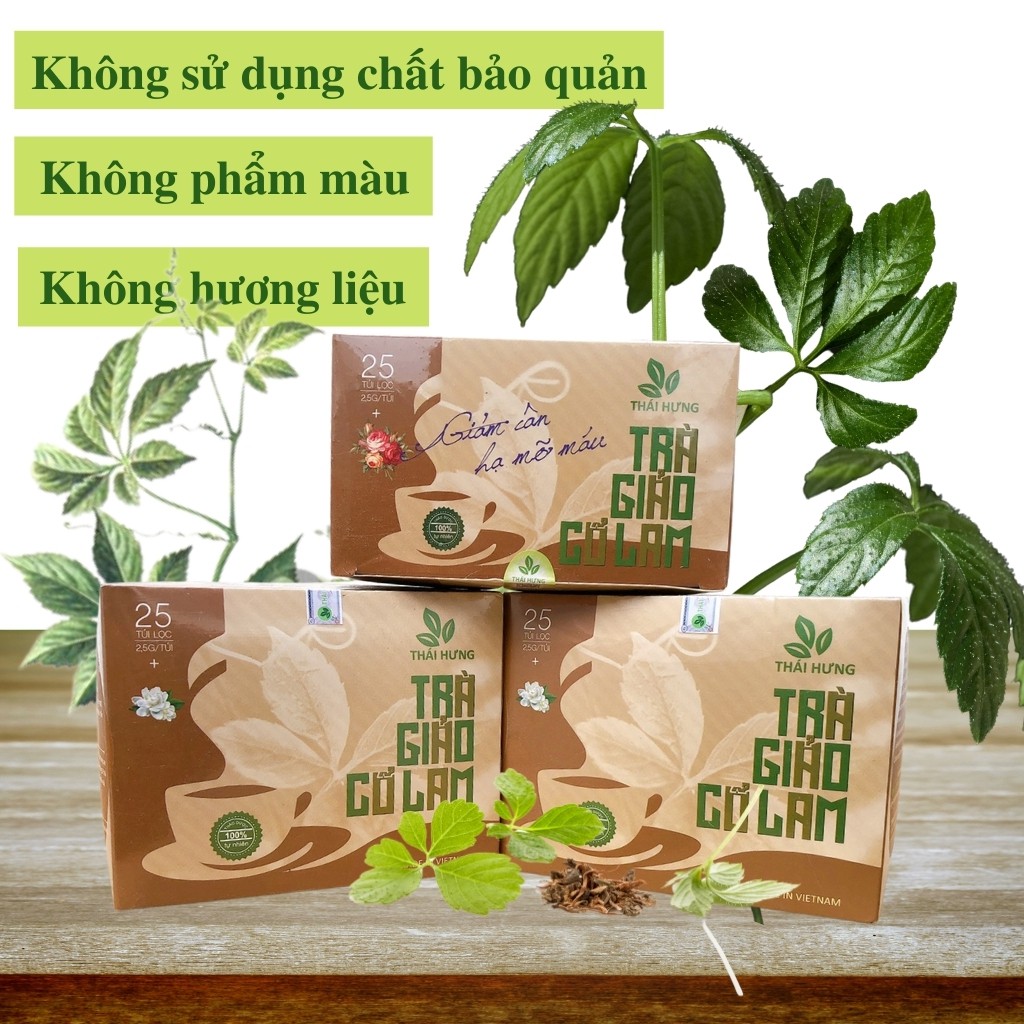 Trà Giảo Cổ Lam Thái Hưng - Giảm Cân, Hạ Mỡ Máu - 25 Túi Lọc Cao Cấp / ad.tea