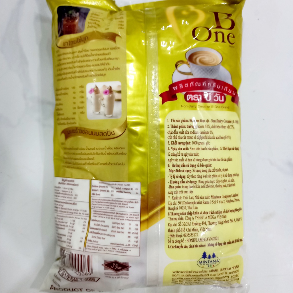 BỘT SỮA / BỘT KEM BÉO B ONE (thái lan) bịch 1kg NGUYÊN LIỆU PHA TRÀ SỮA