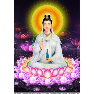 Tranh đính đá 5D , Tranh Quan thế âm đính full đá
