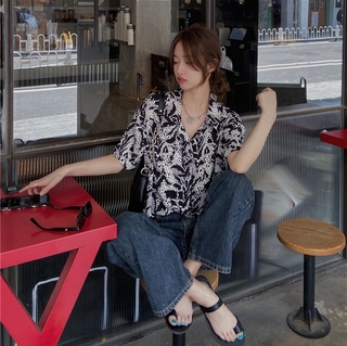 Áo Sơ Mi Voan Tay Ngắn Dáng Rộng Thiết Kế Đơn Giản Trẻ Trung Hợp Thời Trang