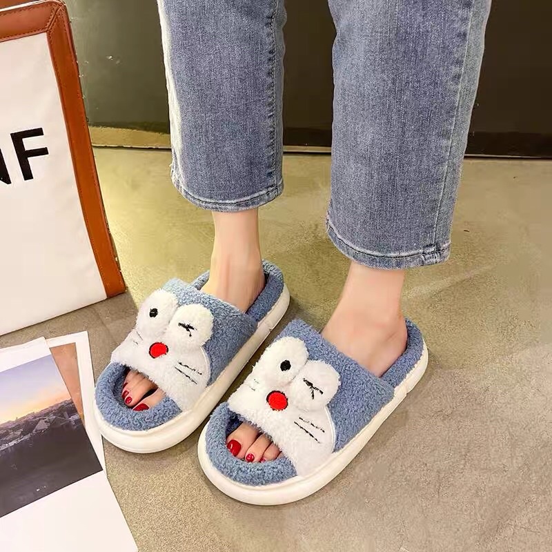Dép  lông đoremon  mang trong nhà  cho nữ