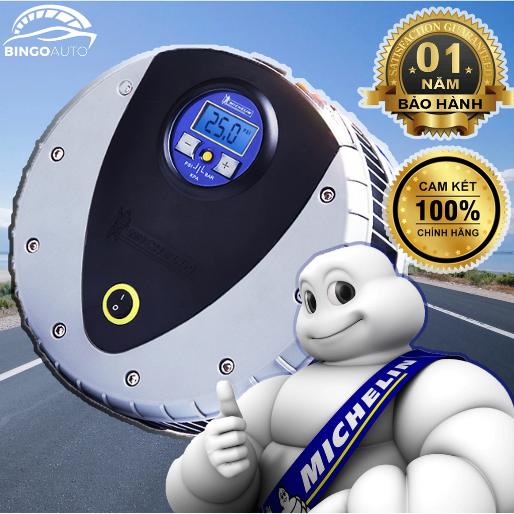 Bơm Lốp Ô Tô 12V Michelin Chính Hãng, Tự Động Ngắt, Bền Bỉ, Nhỏ Gọn, Đồng Hồ Áp Suất Điện Tử Chính Xác, Model 12262