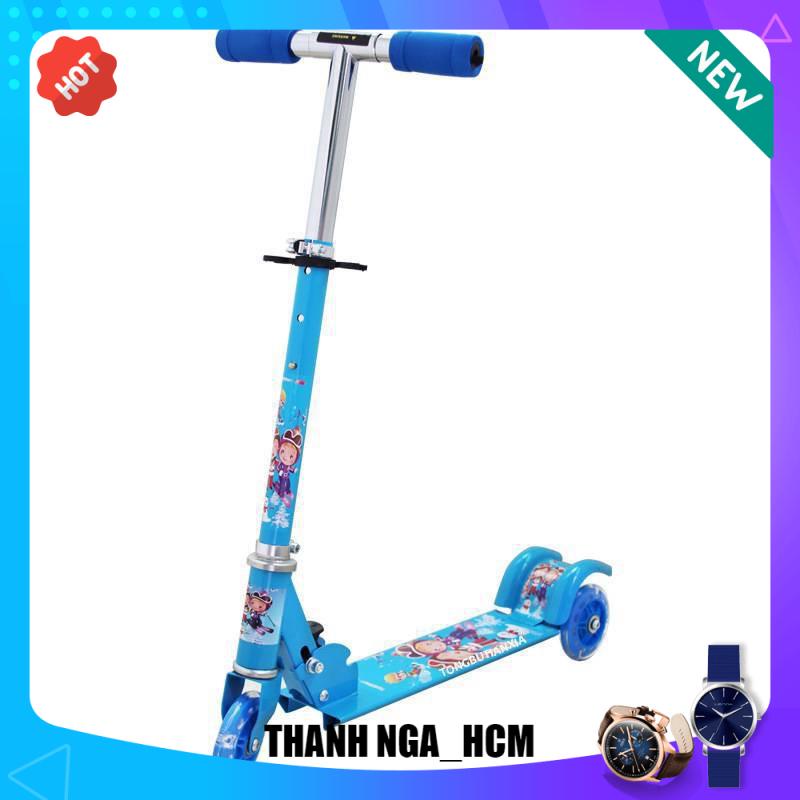 Xe trượt SẮT scooter 3 bánh phát sáng, ( Hồng, xanh) (HỒ CHÍ MINH)