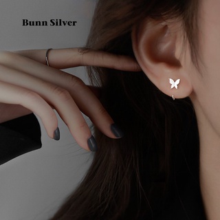 Khuyên tai bạc S925 hình bướm Butterfly nhỏ xinh, bông tai nữ Bunn Silver, phụ kiện trang sức bạc