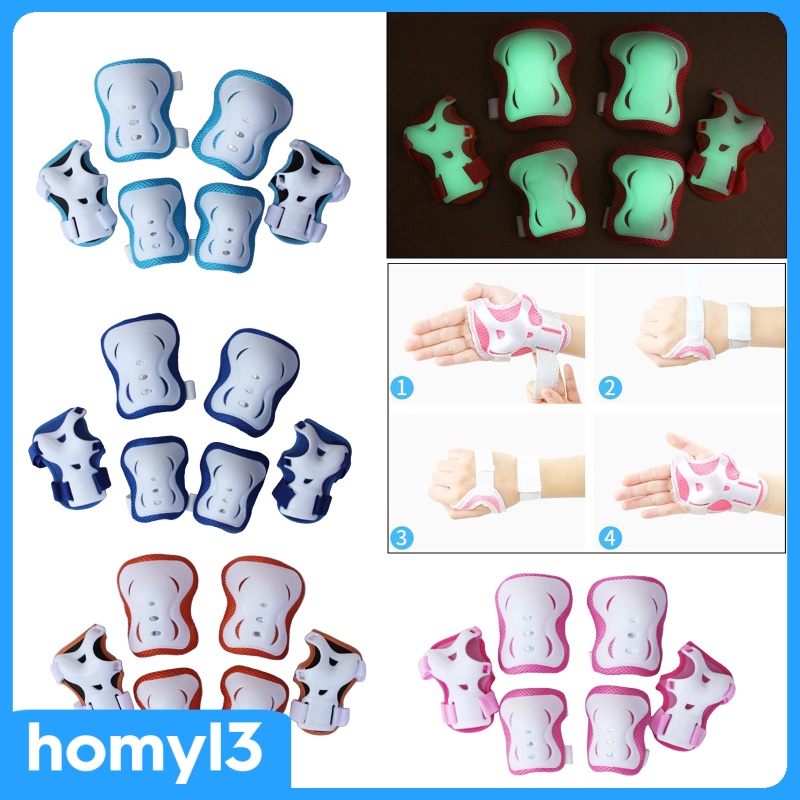 Bộ Đai Quấn Bảo Vệ Đầu Gối Và Khuỷu Tay 6 Trong 1 Cho Bé Khi Đi Xe Đạp / Trượt Ván