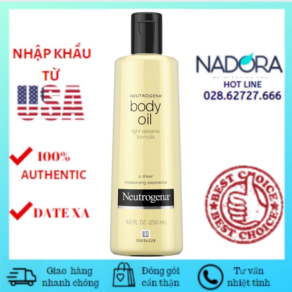 Dầu dưỡng thể Neutrogena Body Oil Light Sesame Formula Các Thể Tích