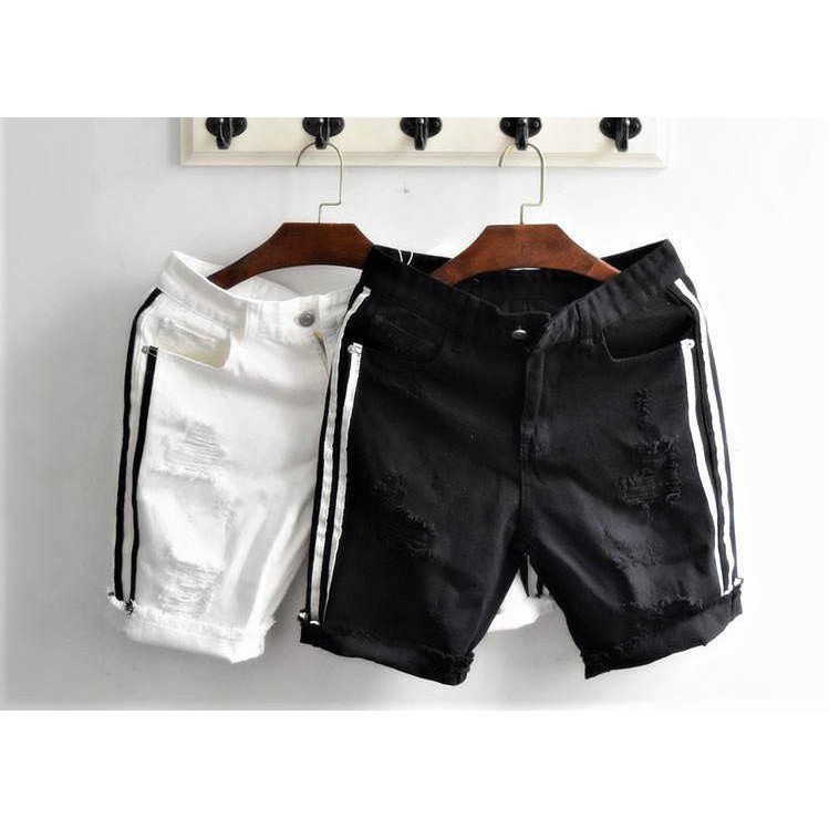 Quần Short Jean Nam Hai Sọc Rách | BigBuy360 - bigbuy360.vn