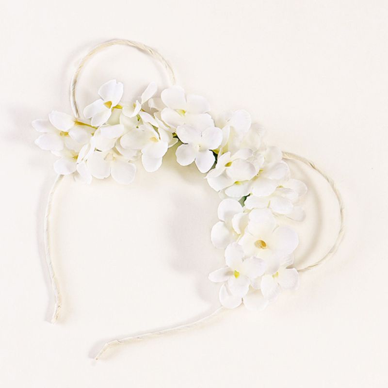 Băng Đô Tai Gấu Đính Hoa Nhân Tạo Dễ Thương Dành Cho Bé Gái