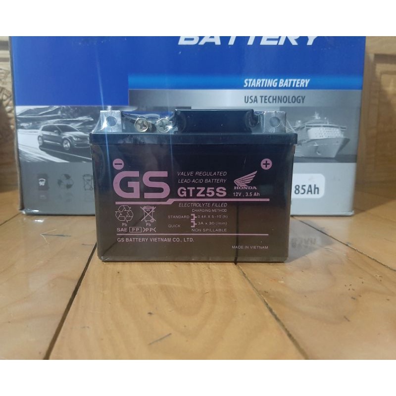 Bình ắc quy khô GS GTZ5S 3,5Ah Wave RS Rsx Rsv S, Nouvo456, Airblade110
