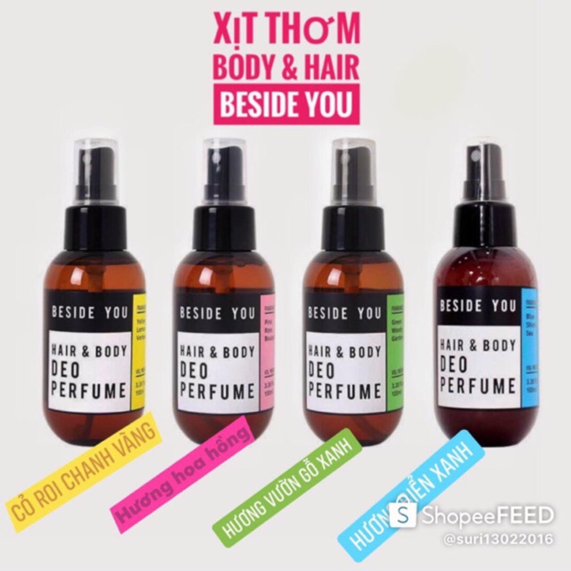 Xịt thơm tóc và body Beside you