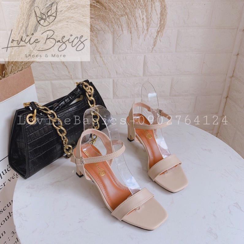 SANDAL CAO GÓT LOVIIE BASICS - GIÀY SANDAL 5 PHÂN ĐẾ VUÔNG QUAI MẢNH CÔNG SỞ LOVIIEBASICS G200714 🙌🏻