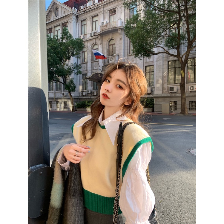 Áo Khoác Dệt Kim Không Tay Màu Sắc Thời Trang Cho Nữ | BigBuy360 - bigbuy360.vn