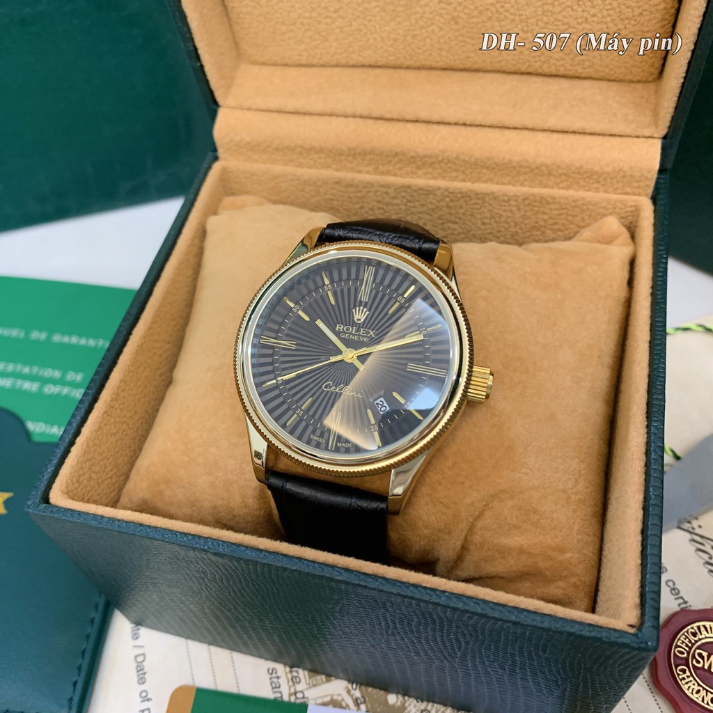 Đồng hồ nam Rolex mặt tròn classic dây da cao cấp bảo hành 12 tháng DH507