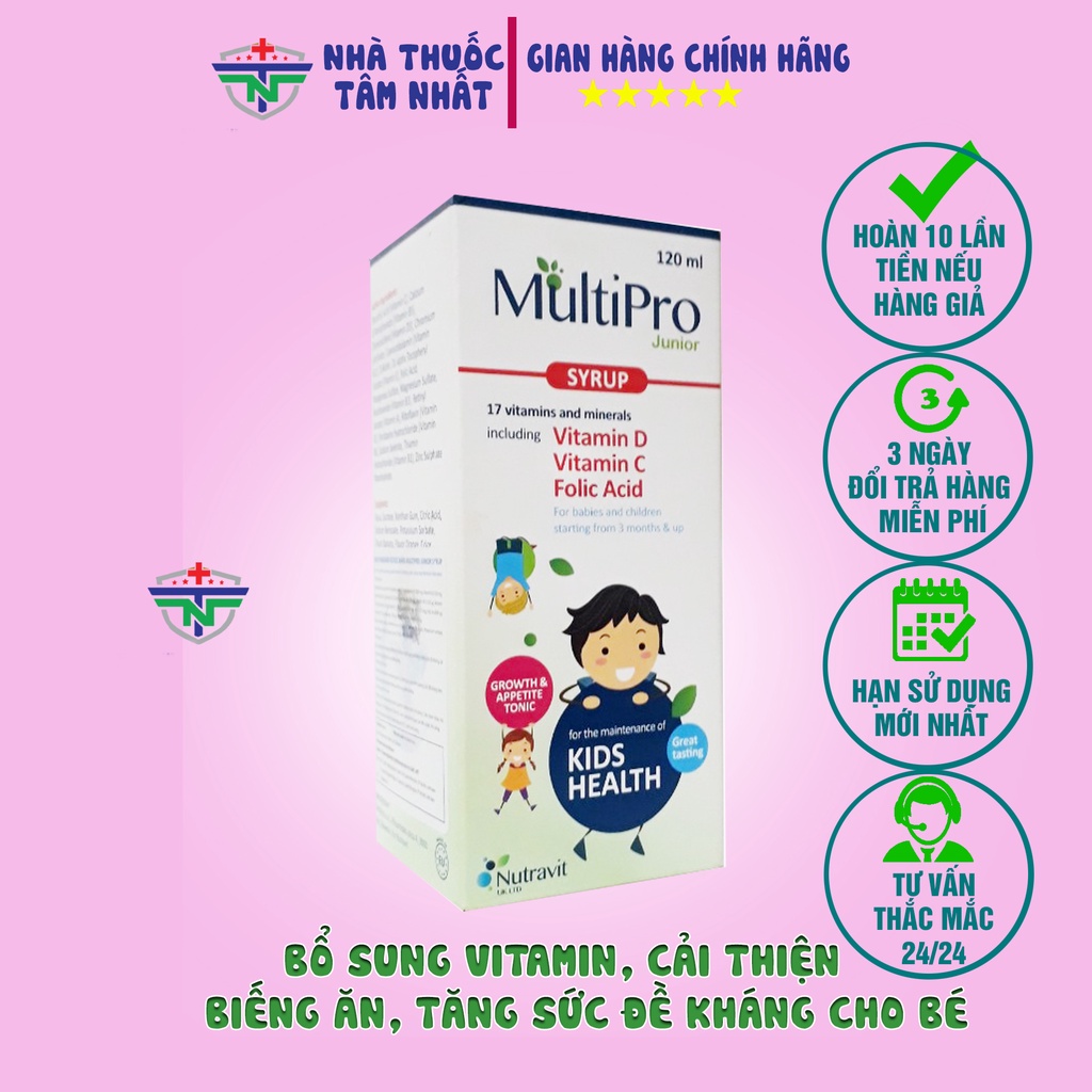 Multipro Junior bổ sung vitamin, cải thiện biếng ăn, tăng sức đề kháng