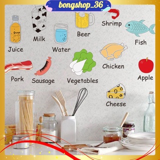 Decal dán tường các đồ vật bằng tiếng anh cho bé, tranh decal dán tường - mã 70.
