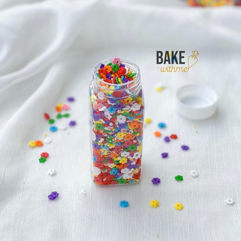 Kẹo bông đường, kẹo trang trí bông hoa nhiều màu để trang trí bánh sinh nhật, bánh kem