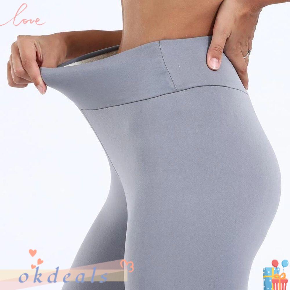 Quần Dài Bằng Len Cừu Dày Chống Lạnh Lưng Cao Thời Trang Mùa Đông