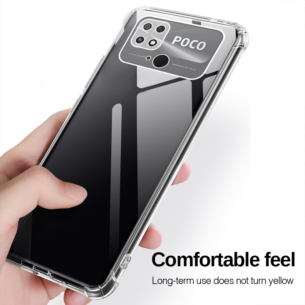 Ốp Điện Thoại Silicon Mềm Trong Suốt Có Túi Khí Chống Sốc Cho Xiaomi Poco C40 C 40 40C Poxo Poko Pocco PocoC40