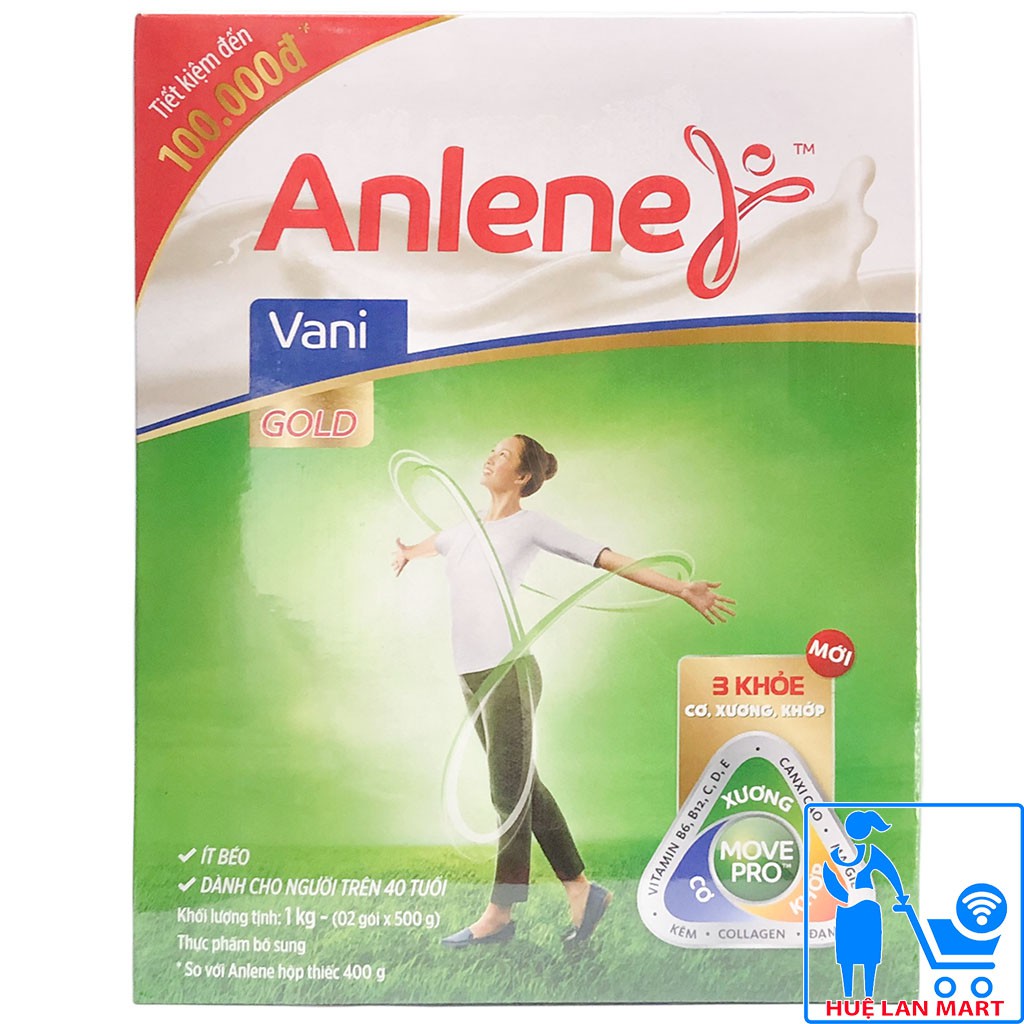 [CHÍNH HÃNG] Sữa Bột Anlene Gold MovePro Hương Vani Hộp Giấy 1kg