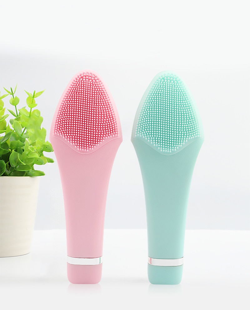 New Silicone Electric Face Brush Cleansing Instrument Facial Vibration Massager Makeup Remover Clean Face Cleansing Brush