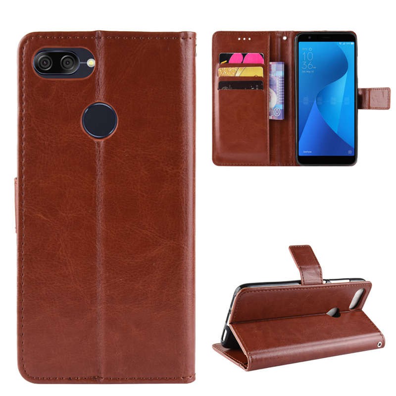 Asus Zenfone MAX Plus M1 ZB570TL Case Leather Wallet Case Case Flip Stand Asus ZB570TL Case Leather