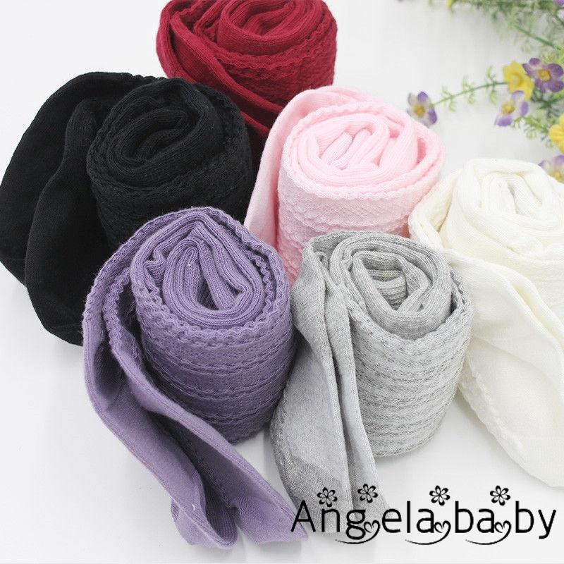 Vớ cotton ôm sát màu trơn thời trang cao đến đầu gối cho bé gái