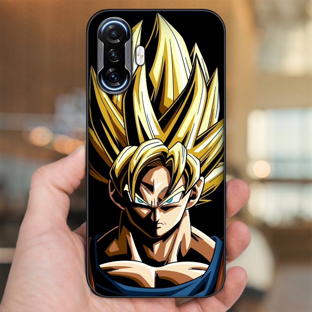 Ốp lưng Xiaomi K40 Gaming viền đen in hình Goku Dragon Ball