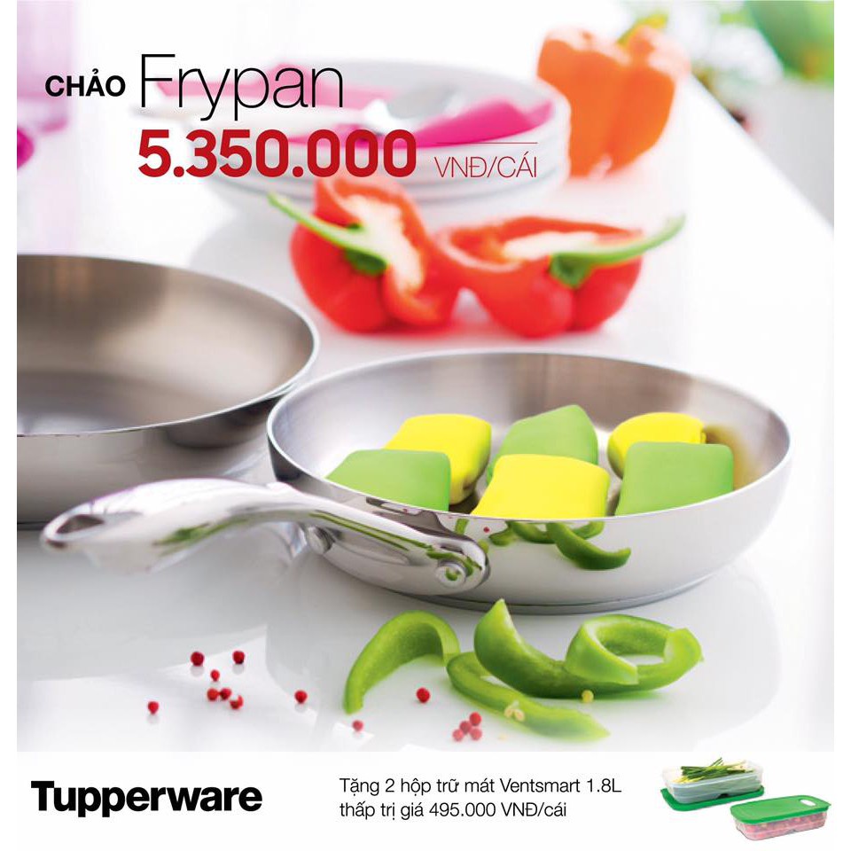 CHẢO TCHEF SERIES FRYPAN 24CM NẮP KÍNH - HÀNG CHÍNH HÃNG TUPPERWARE PHÂN PHỐI TẠI VIỆT NAM