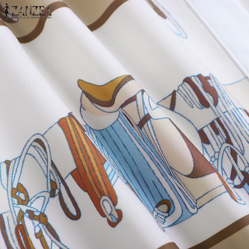 Áo sơ mi Zanzea tay dài dáng rộng cài nút thời trang thích hợp cho nữ