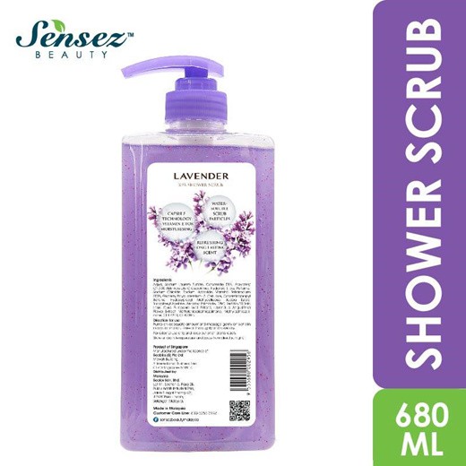 Sữa Tắm Tẩy Tế Bào Chết Hạt Massage Sensez Beauty Dưỡng Ẩm Sáng Da - Hương Hoa Lavender - 680ml