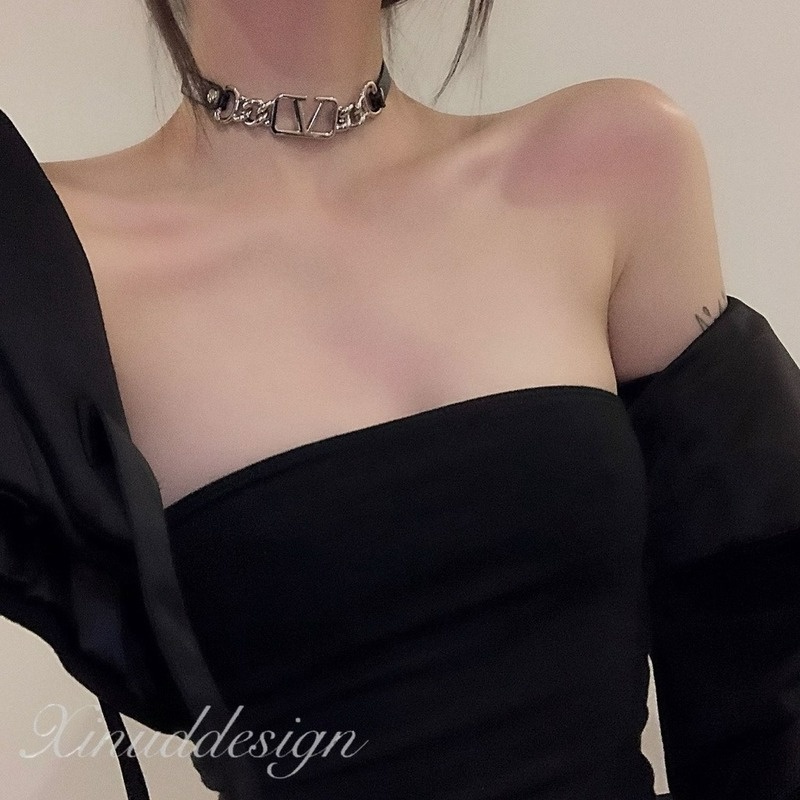 Vòng Cổ choker Bằng Da Phong Cách Âu Mỹ Thời Trang Cho Nữ