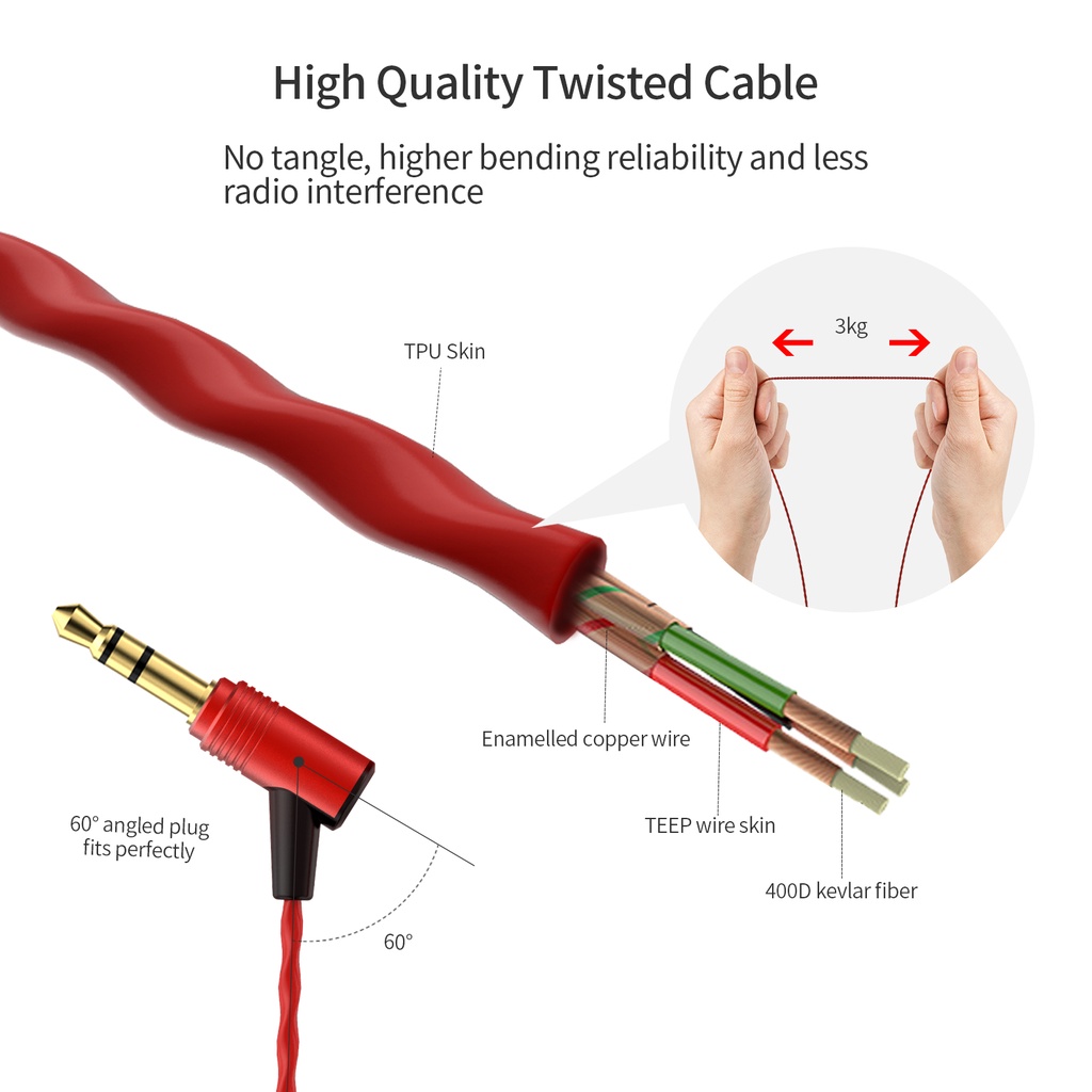 Tai Nghe Nhét Tai SoundMAGIC E50 Màu Đỏ/Đen Chống Ồn Thoải Mái