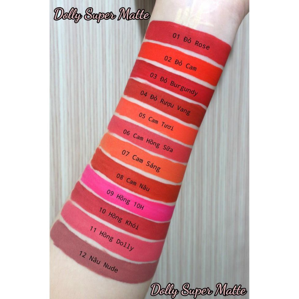 Son DOLLY SUPER MATTE -Mua1 tặng 1 -Đỏ Burgundy hot trend 2021 cao cấp không chì hữu cơ an toàn cho mẹ bầu | BigBuy360 - bigbuy360.vn